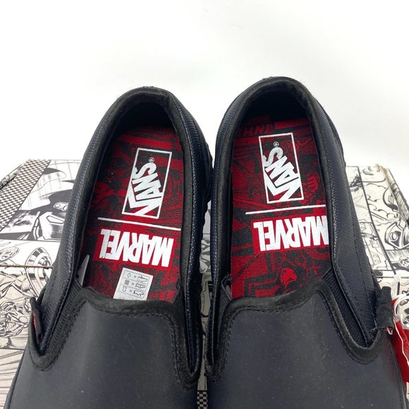 VANS Women VN0A38F7U7K Marvel Classic Slip On Black Widow Canvas Low Top Sneaker - Picture 4 of 11
